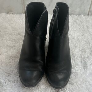 Vince Camuto Sleek Black Leather Booties